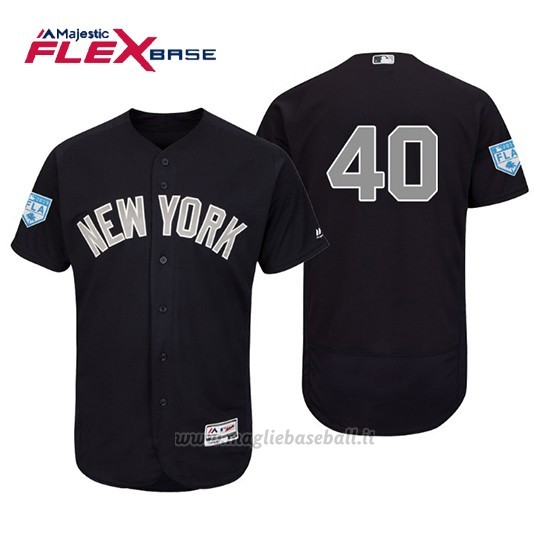 Maglia Baseball Uomo New York Yankees Luis Severino Flex Base Entrenamiento De Primavera Alternato 2019 Blu